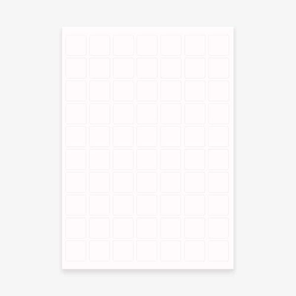 White Square Labels Sheet