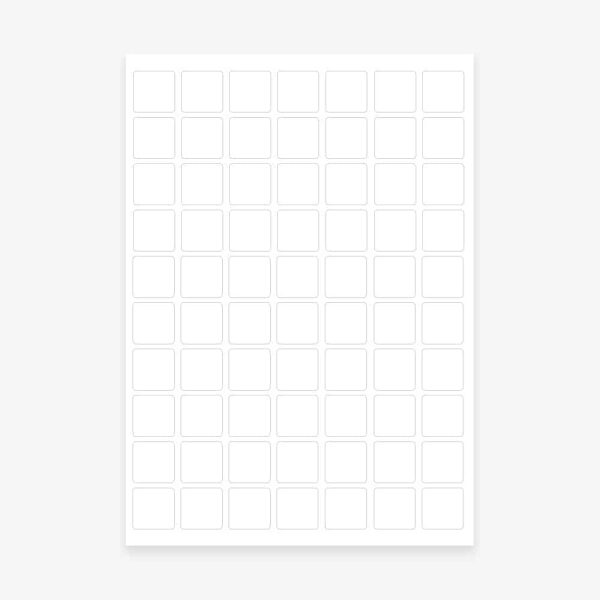 Clear Square Labels Sheet