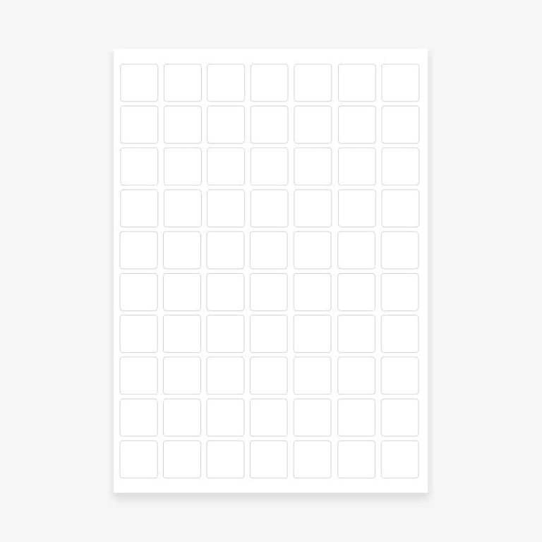 Clear Square Labels Sheet