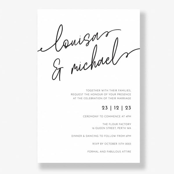 Obsidian Black Wedding Invitation Suite