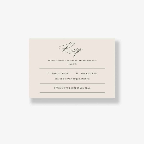Sealed satin wedding invitation RSVP Card