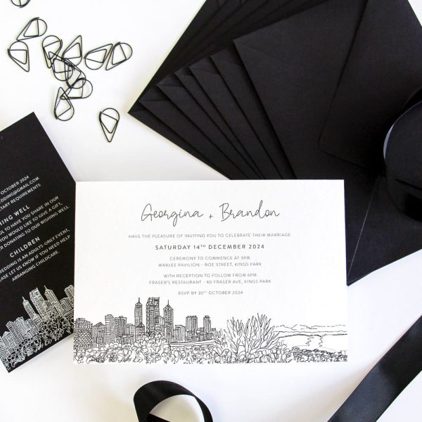 Perth City Wedding Invitation