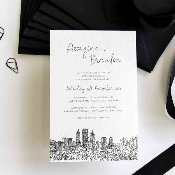 Perth City Wedding Invitation