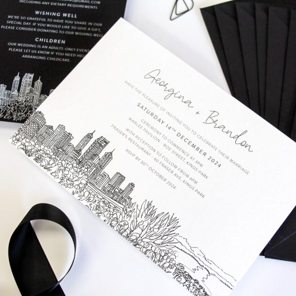 Perth City Wedding Invitation