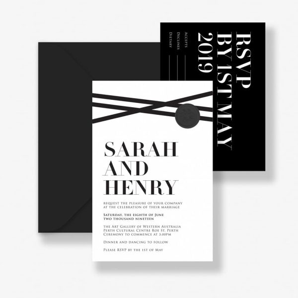 Bold Black & White Wedding Invitation