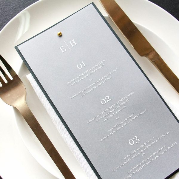 Sleek Stone Vellum Wedding Invitation