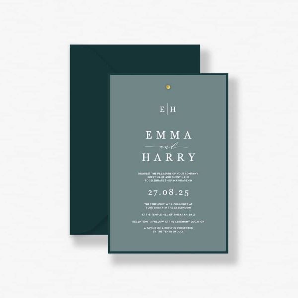 Sleek Stone Vellum Wedding Invitation