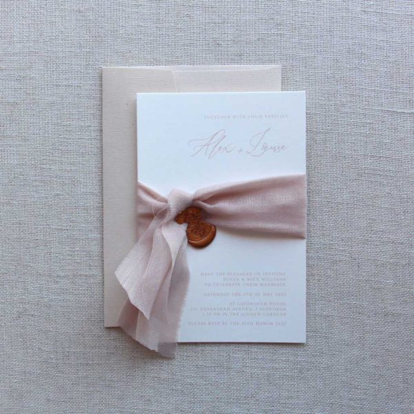 Starfish Lane Soft Pink Romance Wedding Invitation