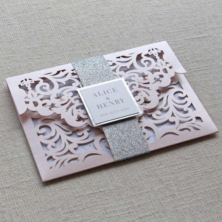 Perfect In Pink Lasercut Wedding Invitation