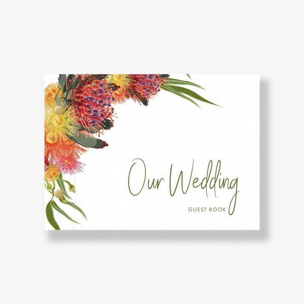 Australian Wildflowers Wedding Guest Book