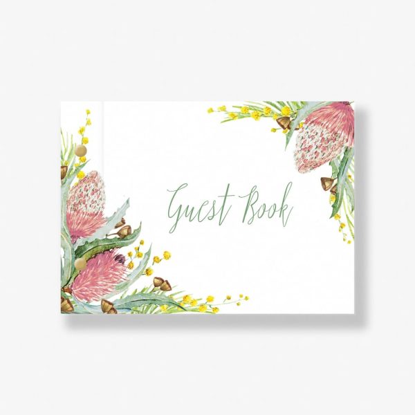 Australian Protea Wedding Guest Book