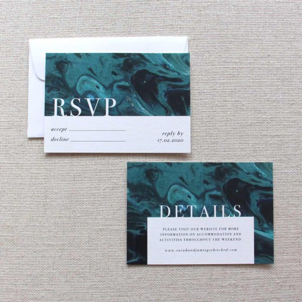 OCEANIC WEDDING RSVP AND DETAILS CARD