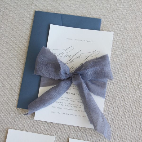 Soft Blue Romance Wedding Invitation