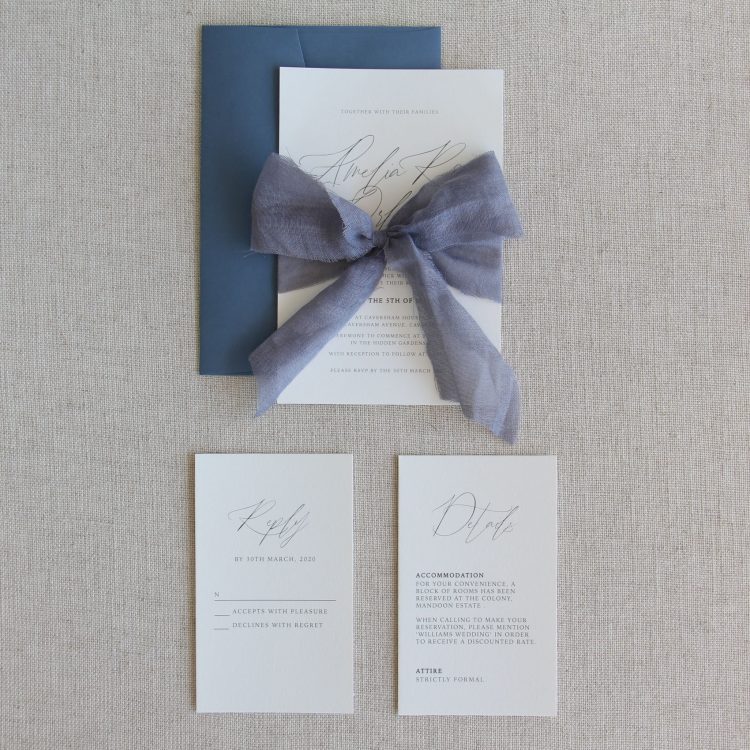 Soft Blue Romance Wedding Invitation