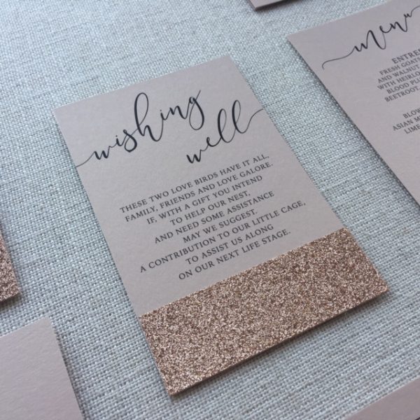 Elegant Rose Gold Glitter Wedding Wishing Well