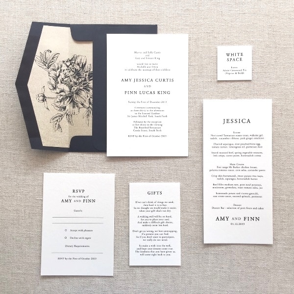 White Space Wedding Invitation