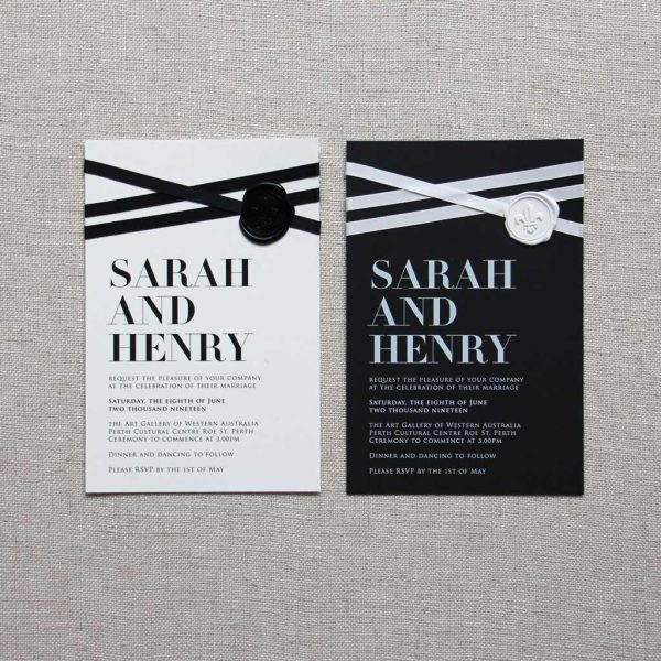 Bold Black and White Wedding Invitation Suite