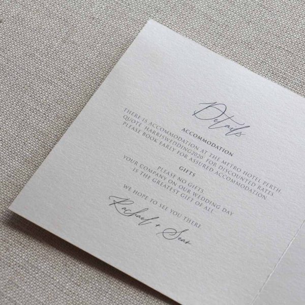 Delicate Navy Lasercut Wedding Invitation - Image 4