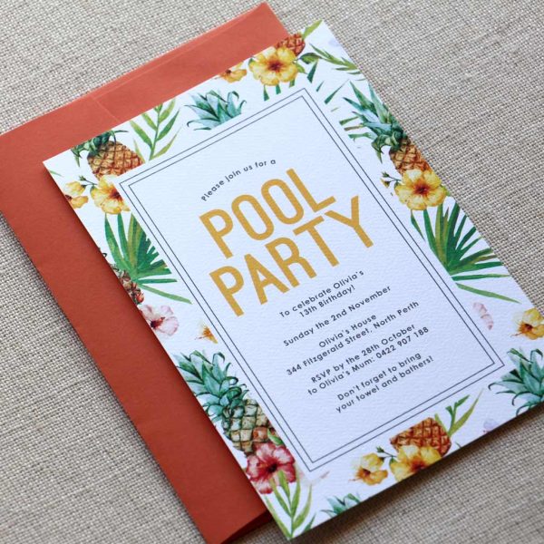 Tropical Pool Party Invitation - Image 2
