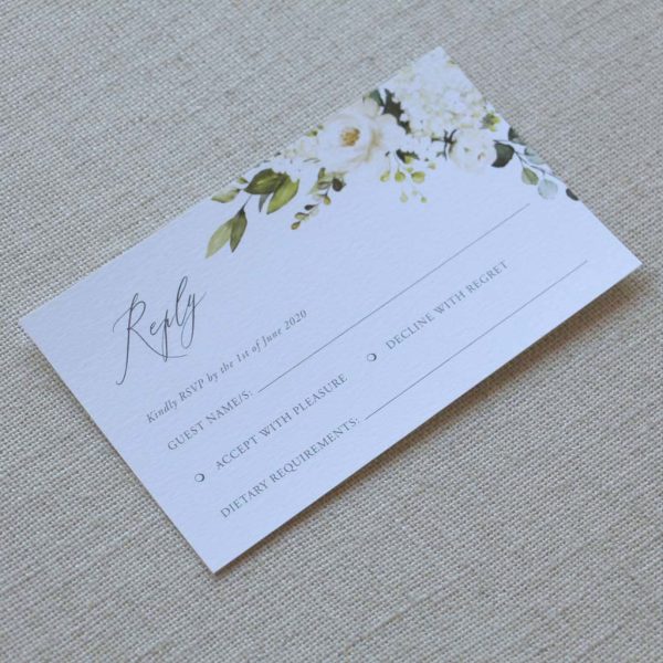 Ivory Hydrangea Wedding Invitation - Image 4
