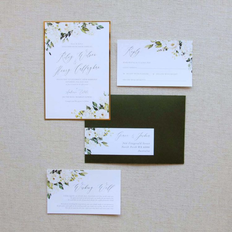 Ivory Hydrangea Wedding Invitation