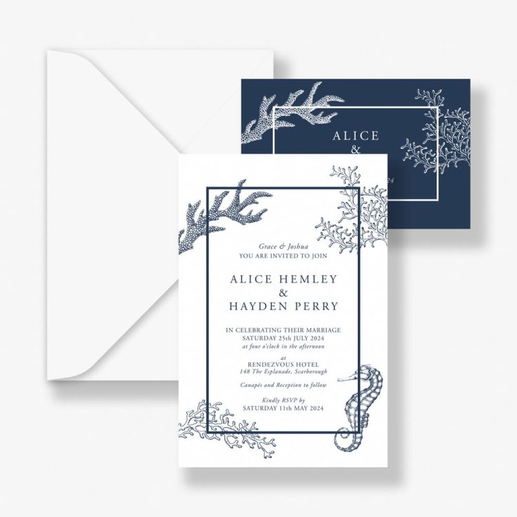 Coastal Elegance Beach Wedding Invitation