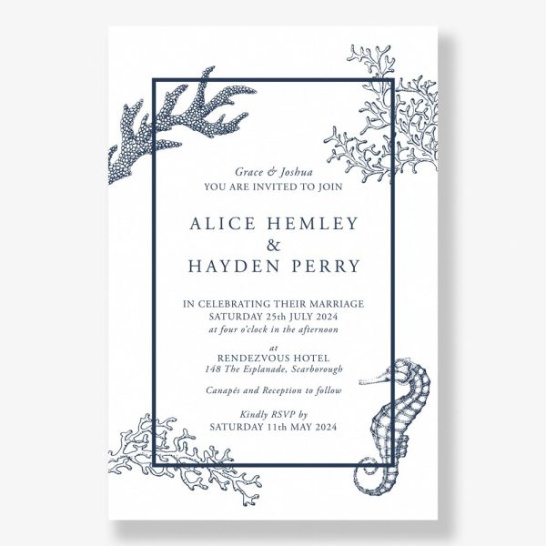 Coastal Elegance Beach Wedding Invitation