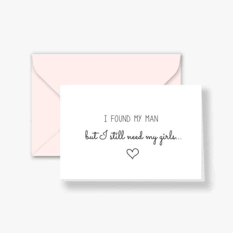 Found My Man Bridal Party Card