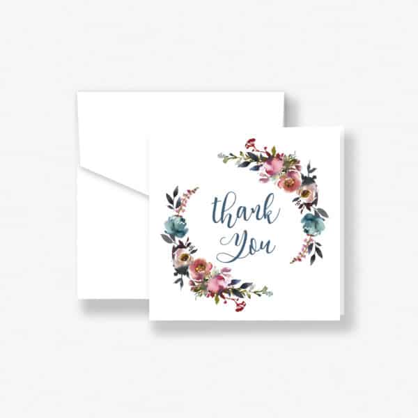Dusk Blush Floral Thank You Card