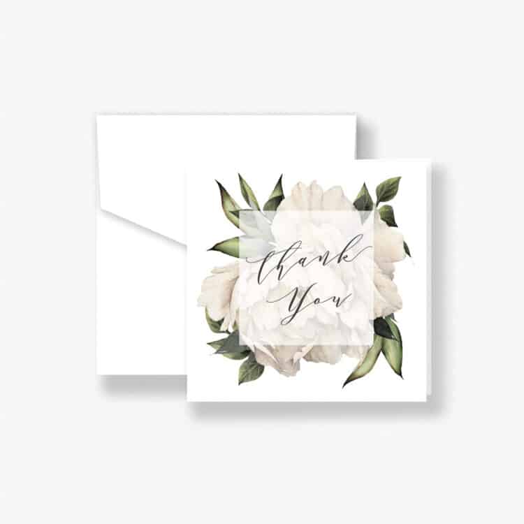 Peony Bloom Thank You Card (10 Pack)