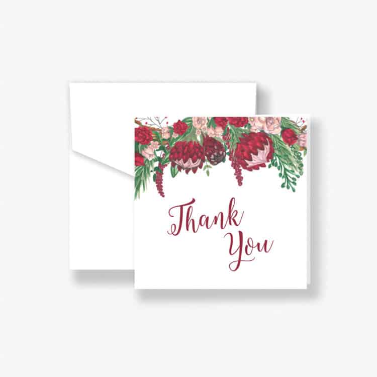 Protea Thank You Card (10 Pack)