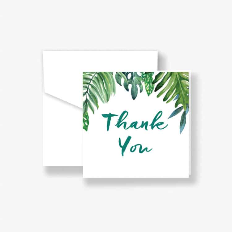 Watercolour Tropical Thank You Card (10 Pack)