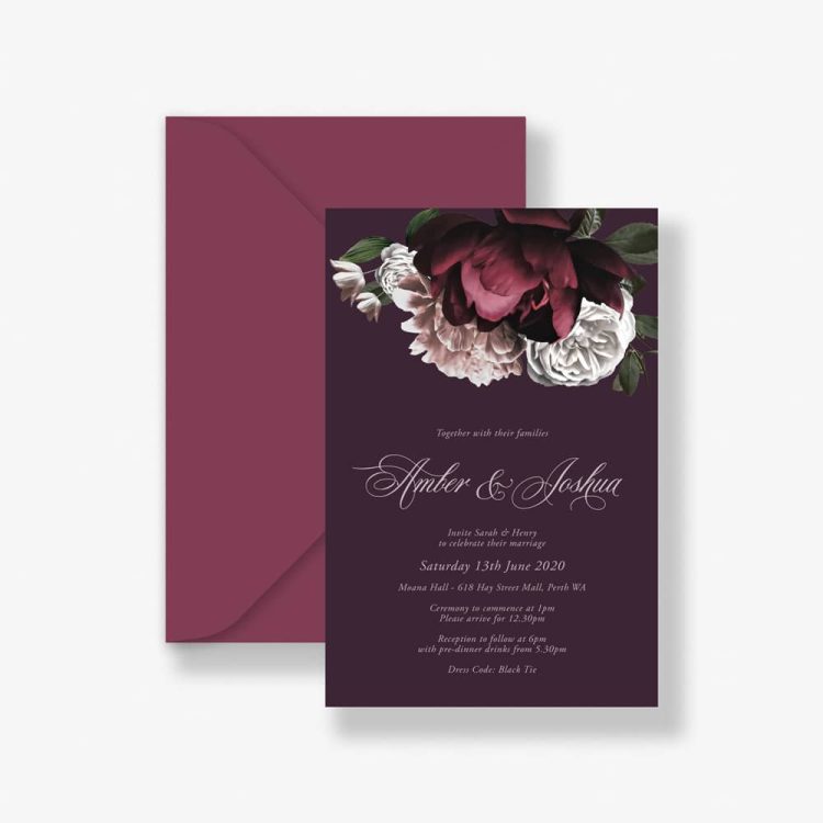 Vintage Blooms Floral Wedding Invitation