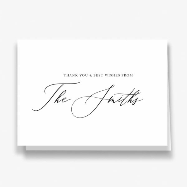 Customisable surname wedding thank you cards