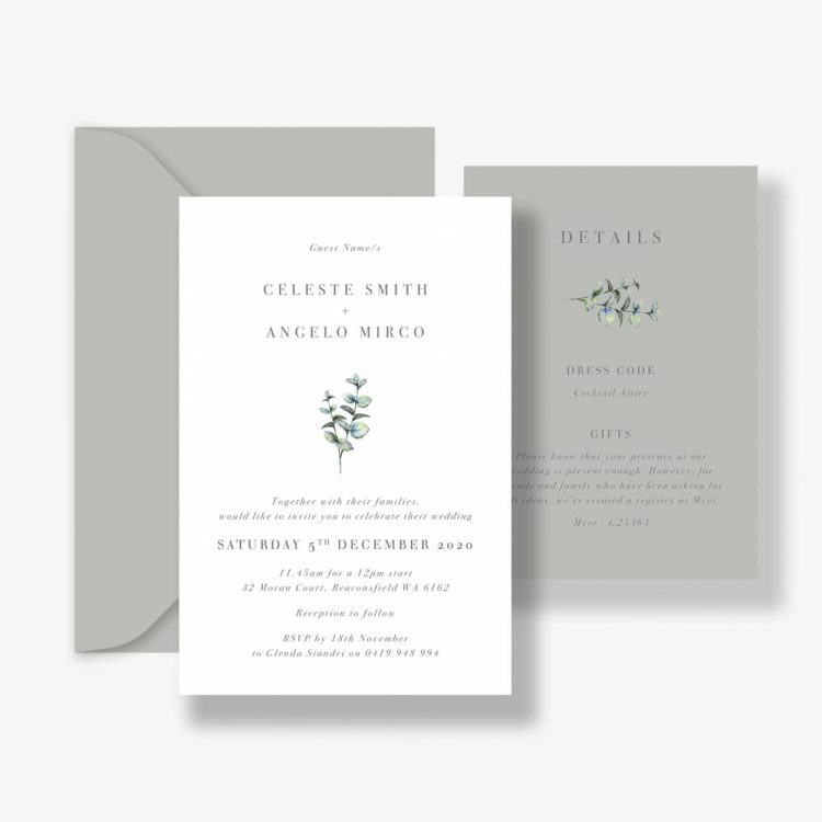 Vintage Minimalist Wedding Invitation