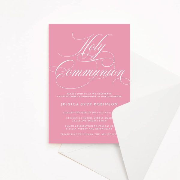 Script First Holy Communion Invitation