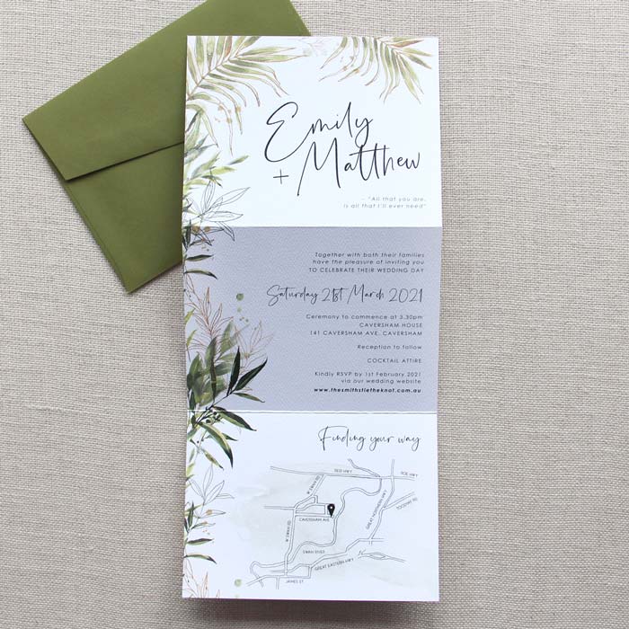 Tropical Paradise Wedding Invitation Trifold