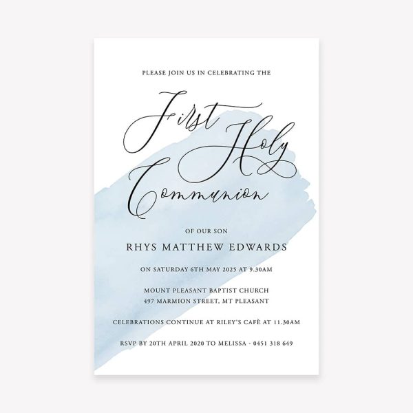 Watercolour First Holy Communion Invitation