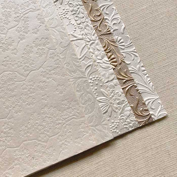 Linen Embossed - White - A4 Paper - Papertisserie