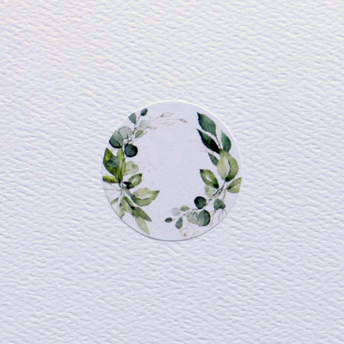Green Foliage Wreath Envelope Seal 48 pk