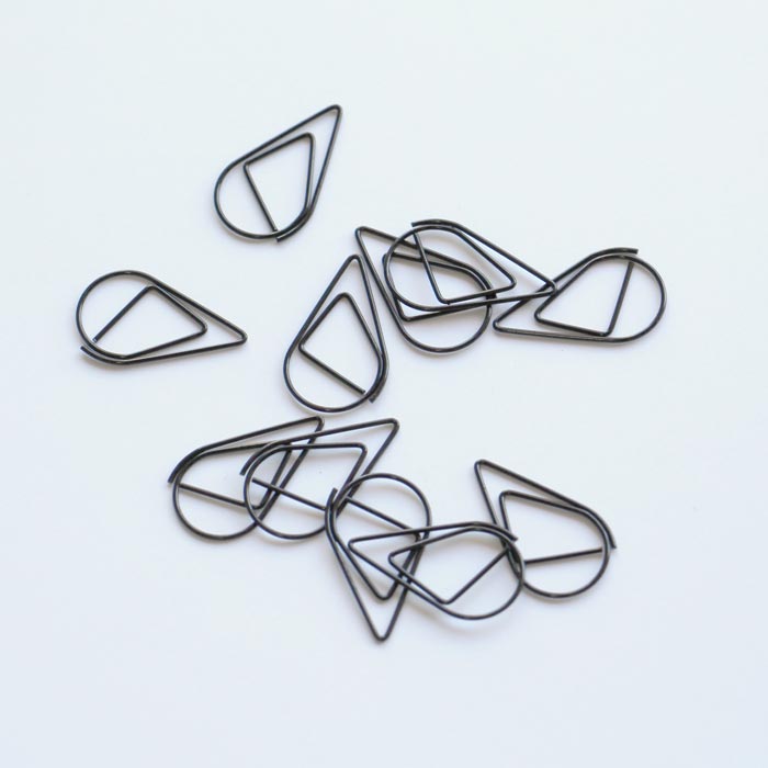 Black Drop Paper Clips Pack 25