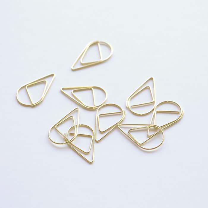 Gold Drop Paper Clips Pack 25