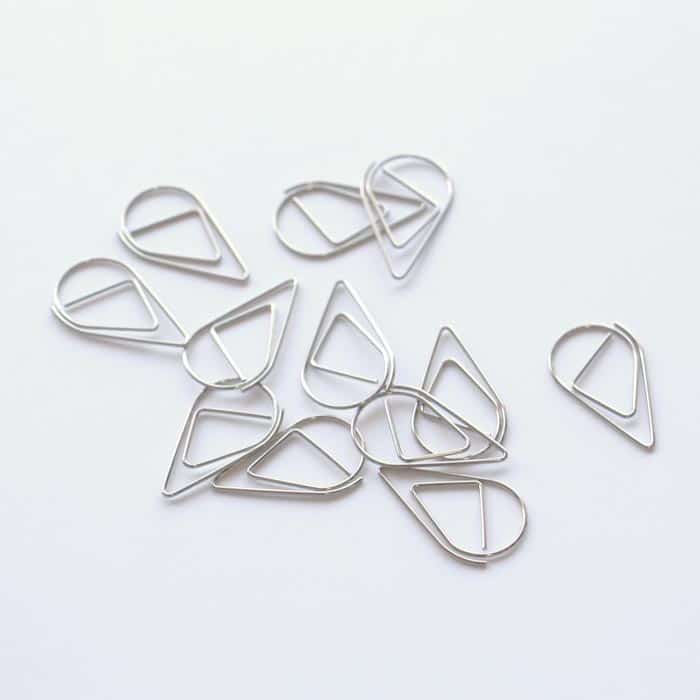 Silver Drop Paper Clips Pack 25