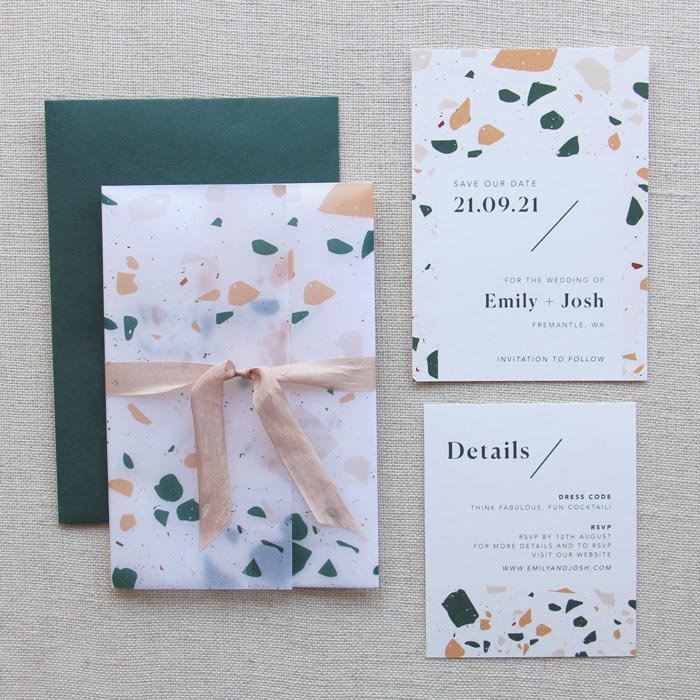 Terrazzo Wrap Wedding Invitation