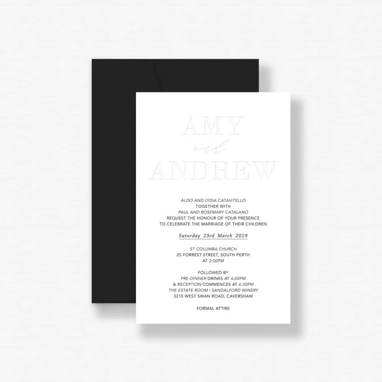 Amy Letterpress Wedding Invitation