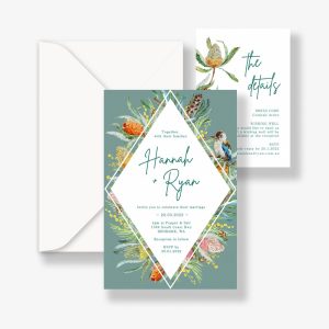 Australian Flora Wedding Invitation