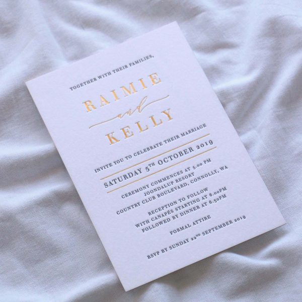Timeless Foil & Letterpress Wedding Invitation - Image 2