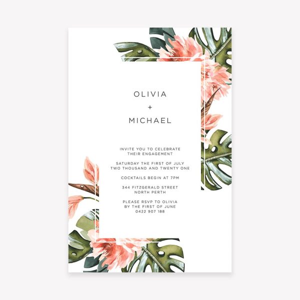 Lush Tropical Engagement Invitation