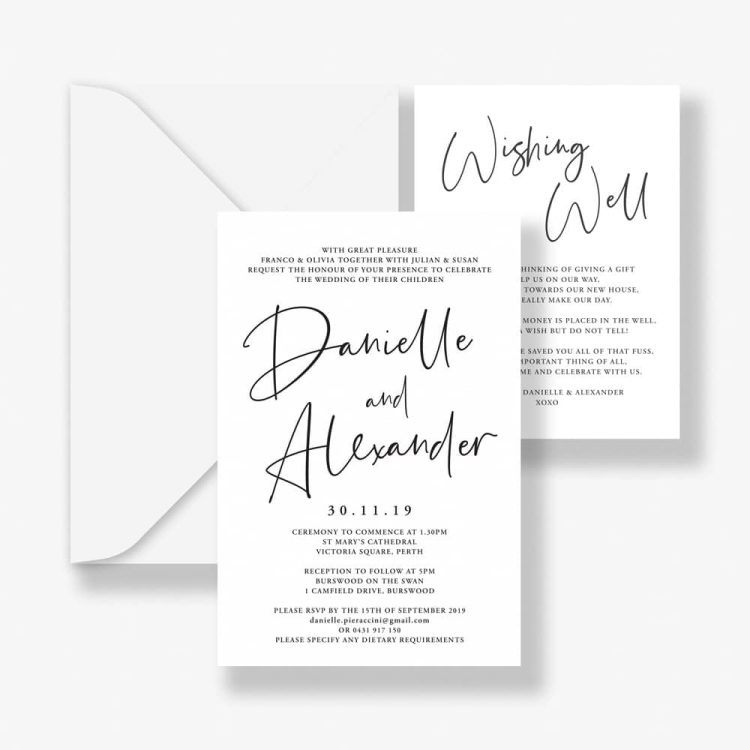 Minimal Letterpress Wedding Invitation