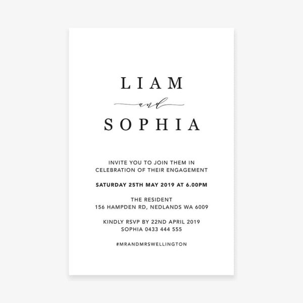 Modern Minimal Engagement Invitation